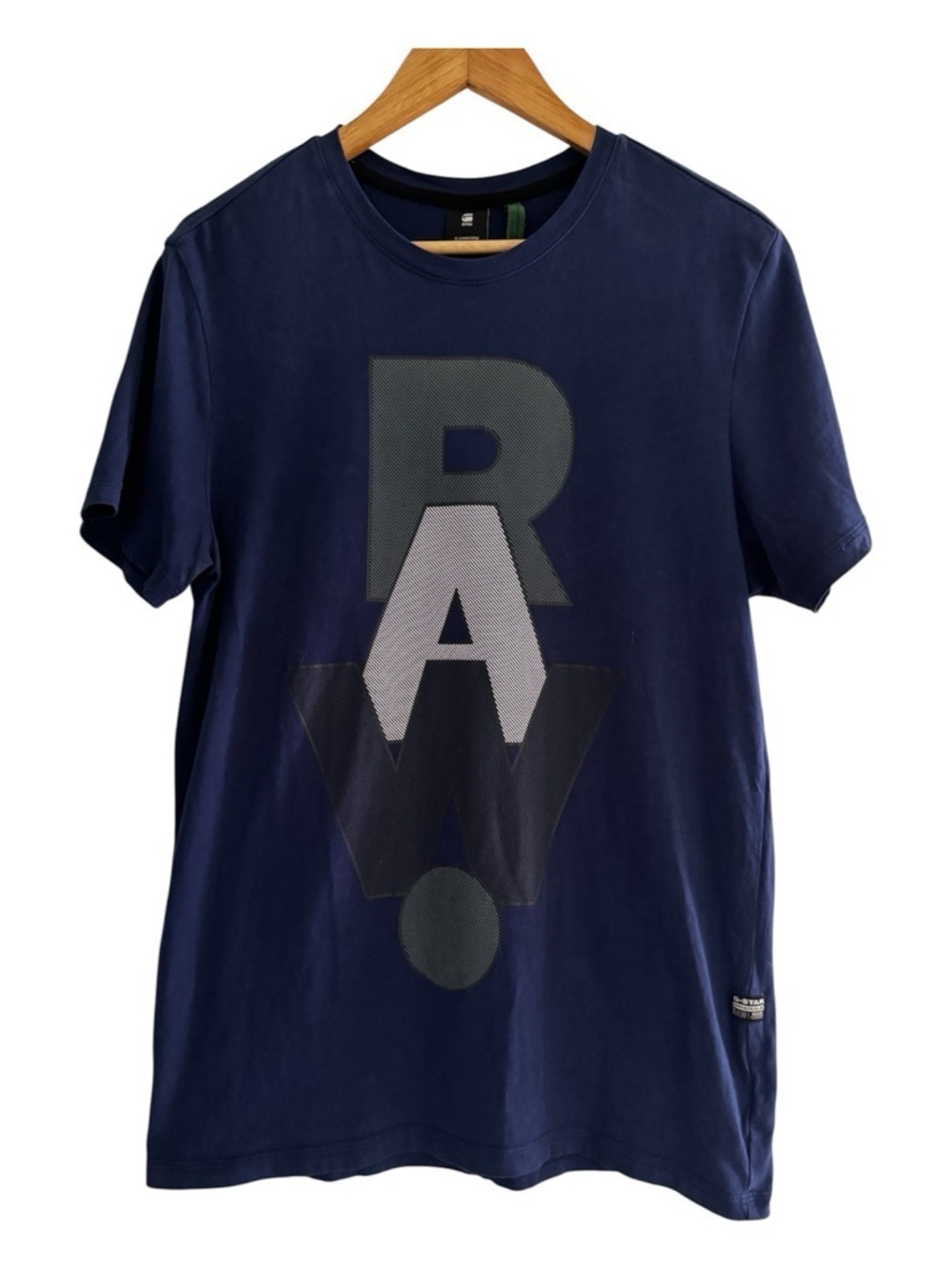G Star Raw Logo Graphic Tee Navy Minimalist Streetwear
